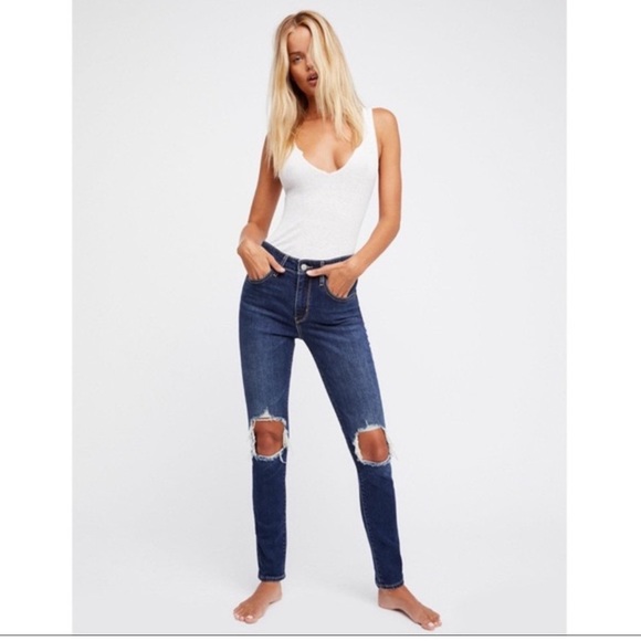 Free People Busted Knee Skinny Jeans 25 - Picture 1 of 8